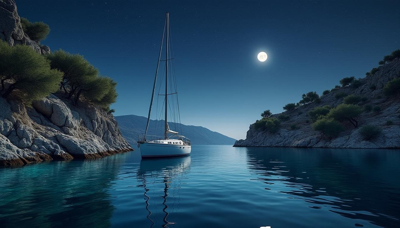 découvrez la magie de dormir au mouillage dans une crique grecque, où le silence apaisant et le ciel étoilé créent une nuit inoubliable en pleine nature.