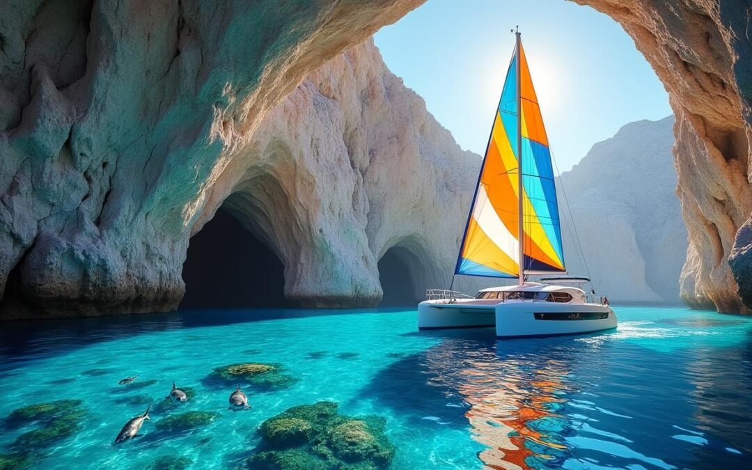 Explorer les grottes marines de Crète en catamaran