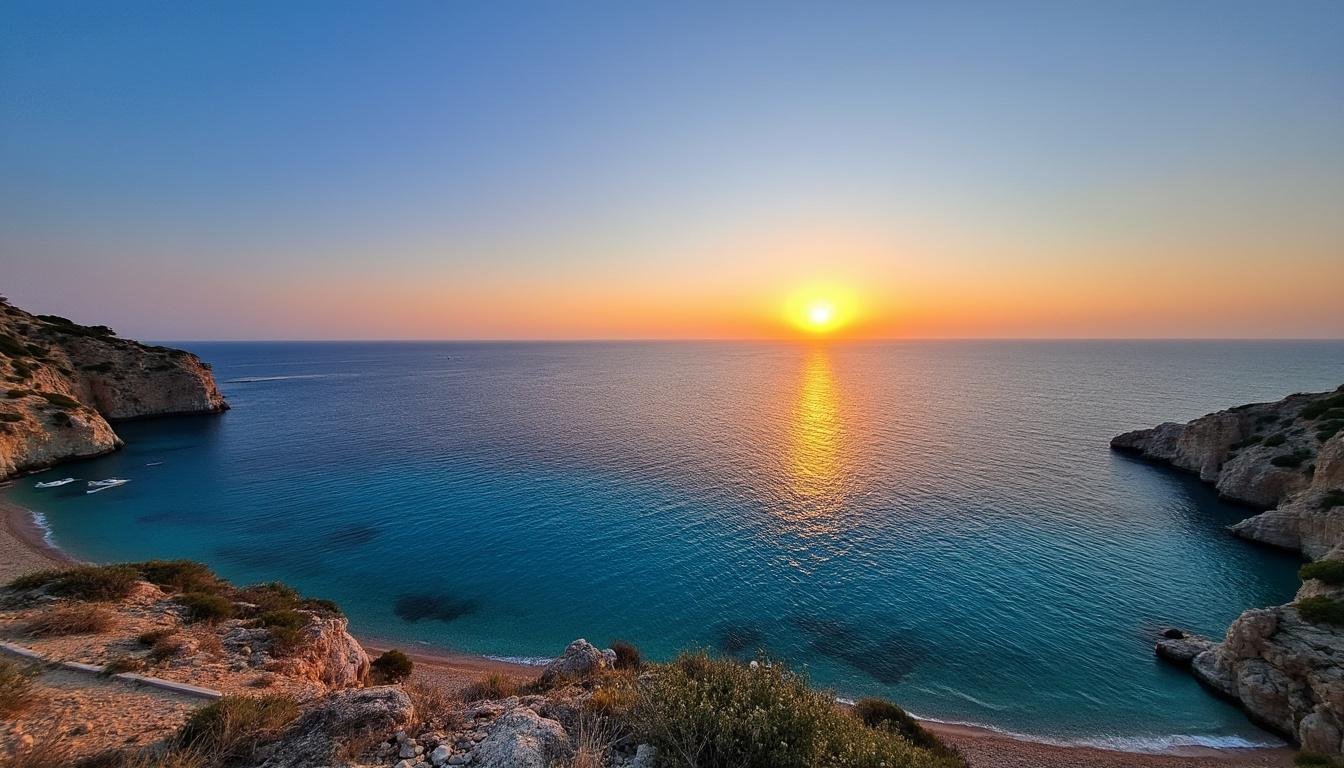 découvrez la magie de la crète en regardant le soleil disparaître doucement en mer, une expérience unique et inoubliable pour profiter pleinement de l'île.
